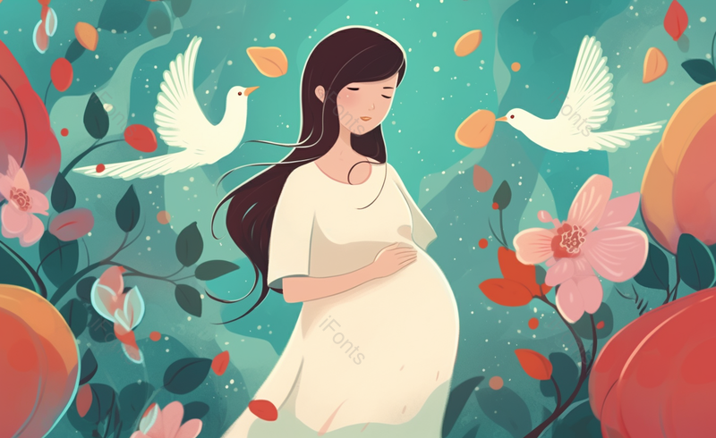 唯美温馨节日广告小清新孕妇母亲节原创插画海报素材,插画/手绘图,插画/手绘图库,插画/手绘图下载,插画/手绘